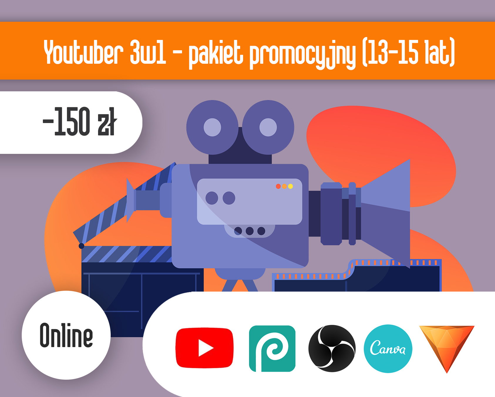 YouTuber 3w1 ONLINE - pakiet promocyjny